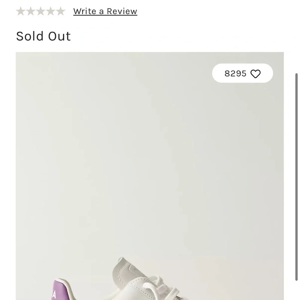 Veja V-12 Size 8 New White and Purple Sneakers Classic Design free People